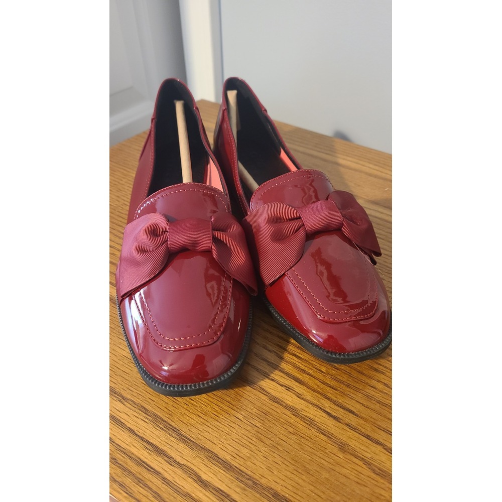 ASOS Red Patent Bow Loafers